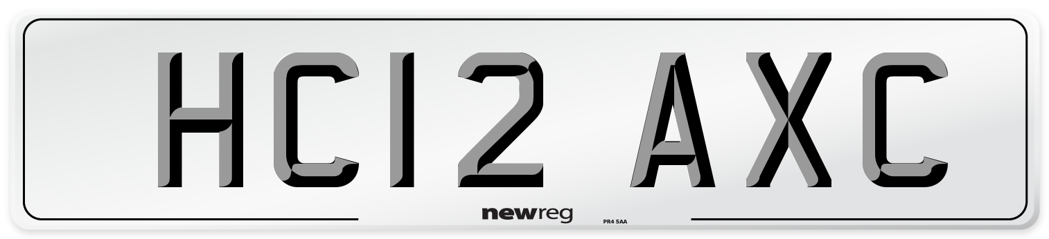 HC12 AXC Number Plate from New Reg